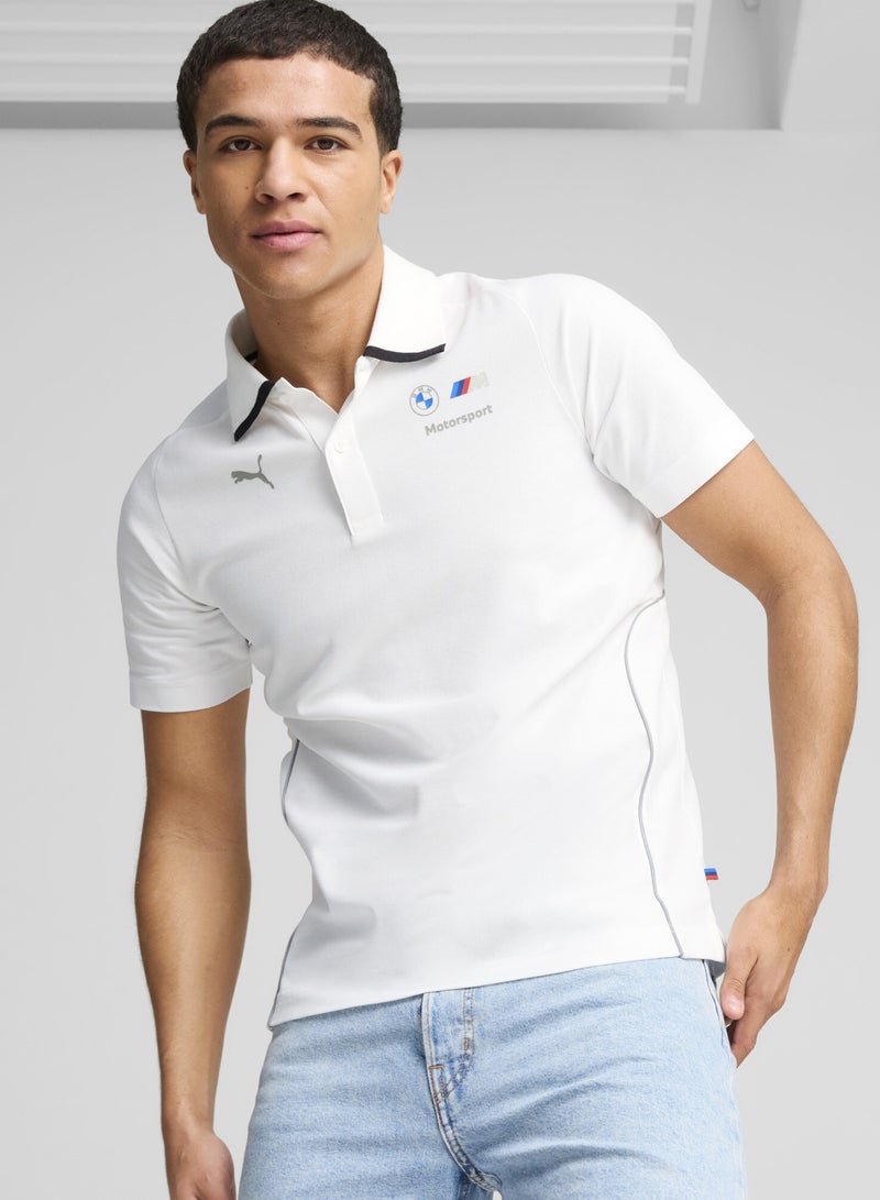 PUMA BMW M Motorsport Mens White Polo Shirt - Image 1