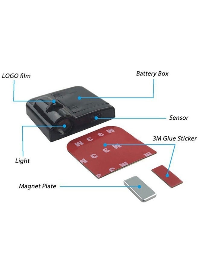 MUNTAQI 2 Pack Wireless Car Door Lights, LED Projector Car Door Shadow Light Welcome Light with Bat Hero Logo, Car Door Welcome Logo Projector Lights for All Car Models, Courtesy Step Lights Ground Lamp Kit - Image 2