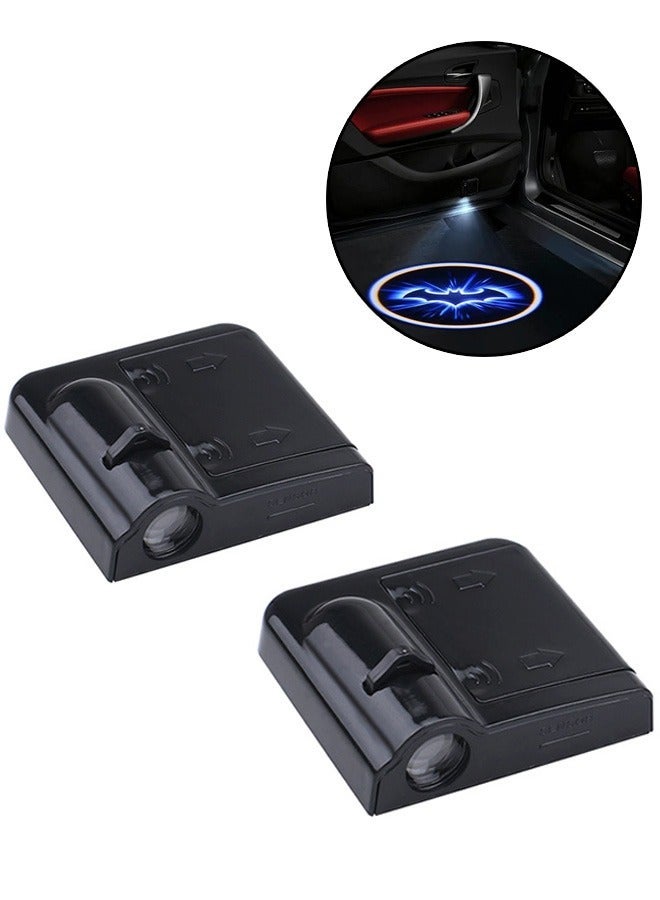 MUNTAQI 2 Pack Wireless Car Door Lights, LED Projector Car Door Shadow Light Welcome Light with Bat Hero Logo, Car Door Welcome Logo Projector Lights for All Car Models, Courtesy Step Lights Ground Lamp Kit - Image 1