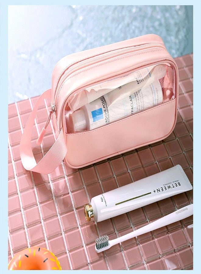 KUNFAIT Small Makeup Pouch Toiletry Travel Bag - Portable Transparent Cosmetic Organizer Waterproof Zipper Pouch for Women Girls & Men Mini Travel Case for Purse & Handbag (2, Multicolour) - Image 3