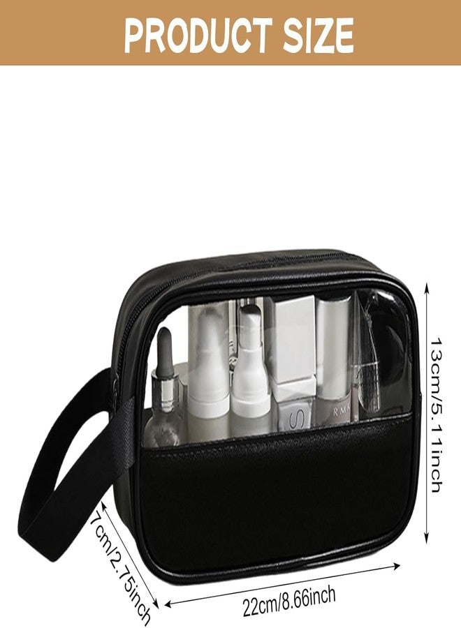 KUNFAIT Small Makeup Pouch Toiletry Travel Bag - Portable Transparent Cosmetic Organizer Waterproof Zipper Pouch for Women Girls & Men Mini Travel Case for Purse & Handbag (2, Multicolour) - Image 2