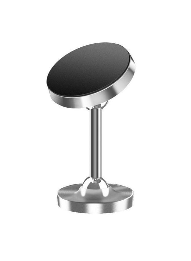 Dual-axis Alloy Ball Magnet Car Mount Holder 720-degree Rotation Vehicle Dual-joint Mobile Phone Stand Magnetic Navigation-Color:【Single Head General Magnetic Height 55mm】 Frosted Silver - Image 1