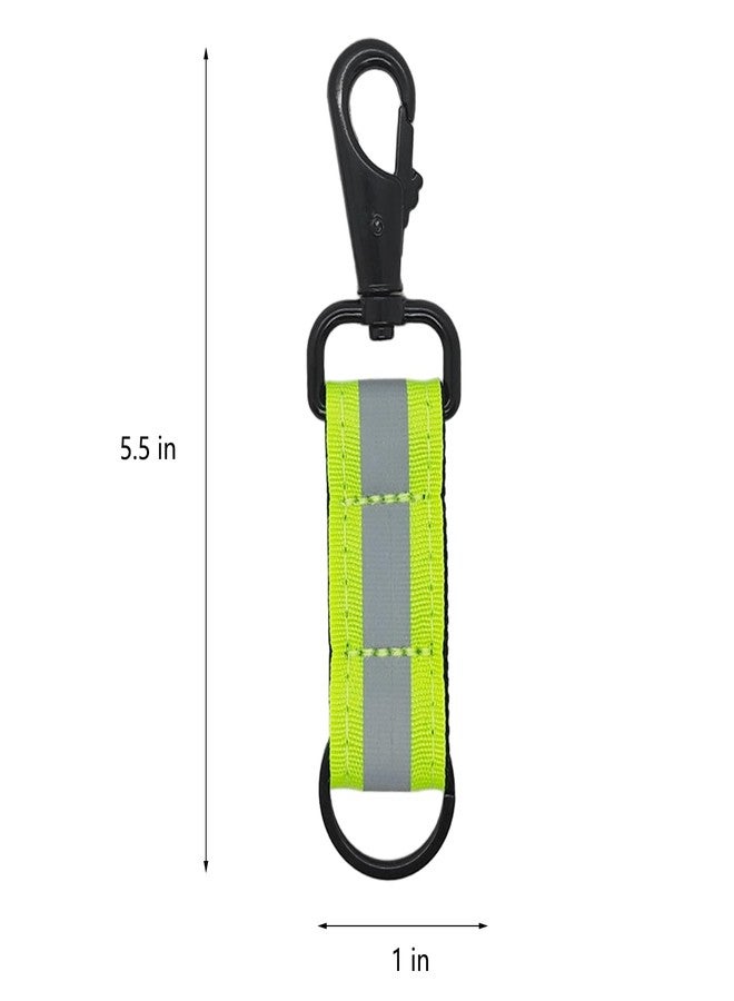YAFIYGI 2Pcs Reflective Keychain Bright Firefighter Accessories Glow in the Dark Reflector Strap with Tags and Tag Holder Heavy Duty Helmet Backpack Equipment Key Chains for Men Safety - Image 2
