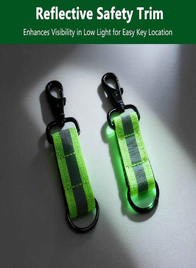 YAFIYGI 2Pcs Reflective Keychain Bright Firefighter Accessories Glow in the Dark Reflector Strap with Tags and Tag Holder Heavy Duty Helmet Backpack Equipment Key Chains for Men Safety - Image 4