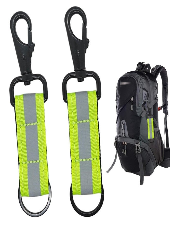 YAFIYGI 2Pcs Reflective Keychain Bright Firefighter Accessories Glow in the Dark Reflector Strap with Tags and Tag Holder Heavy Duty Helmet Backpack Equipment Key Chains for Men Safety - Image 1