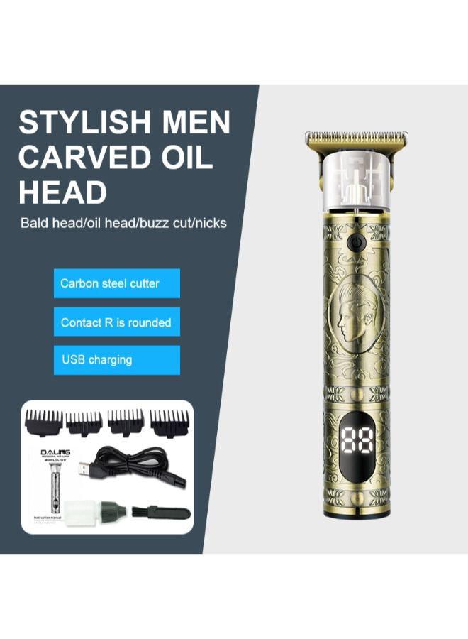 Daling Men's Hair Clippers Rechargeable LCD Display Beard Trimmer Electric Shavers Carbon Fiber Trimming Kit for Heads Hair Trimmer for Men Wireless Rechargeable - Image 2