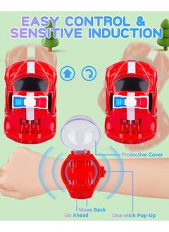 Y&D Watch Remote Control Car Toy, 2022 New Mini Toys, 2.4 GHz Cartoon RC Racing Car, USB Charging for Boys Girls Birthday Gift, Red  - Image 4