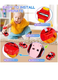Y&D Watch Remote Control Car Toy, 2022 New Mini Toys, 2.4 GHz Cartoon RC Racing Car, USB Charging for Boys Girls Birthday Gift, Red  - Image 3