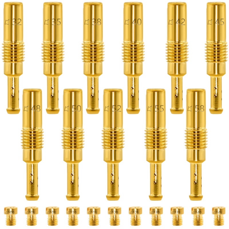 FOJOO 22 Pcs Carburetor Jet Kit 11 Main 11 Pilot Jets for PE PWK PZ CG PHBG Carbs Compatible with OKO CVK PWM - Image 3