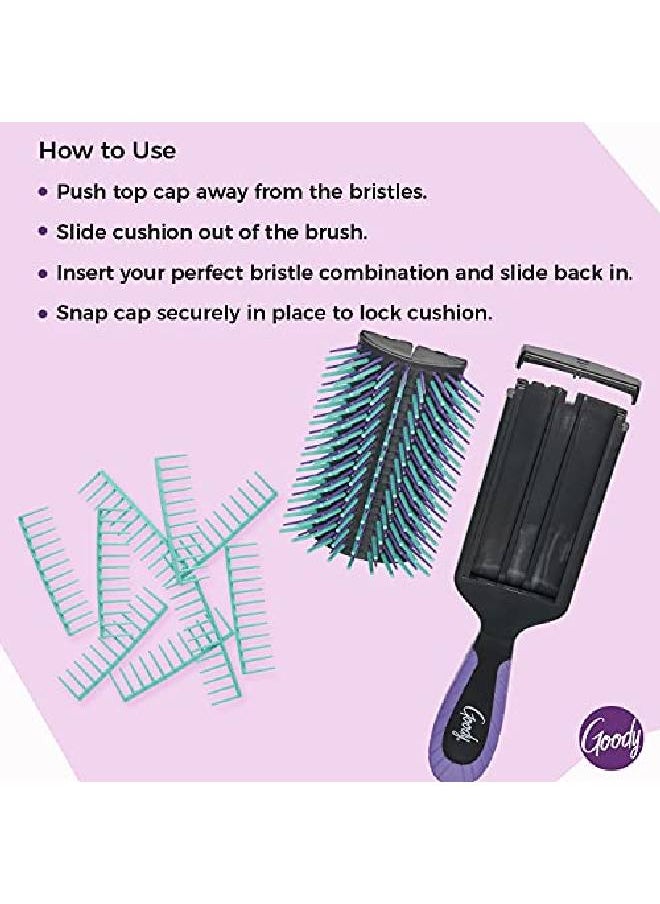 Goody Total Texture Customizable Brush  Detangller Brush With 18 Mix And Match Removable Bristle Rows For Extreme Personalization Thick And Thin Bristles For All Hair Types  - Image 4
