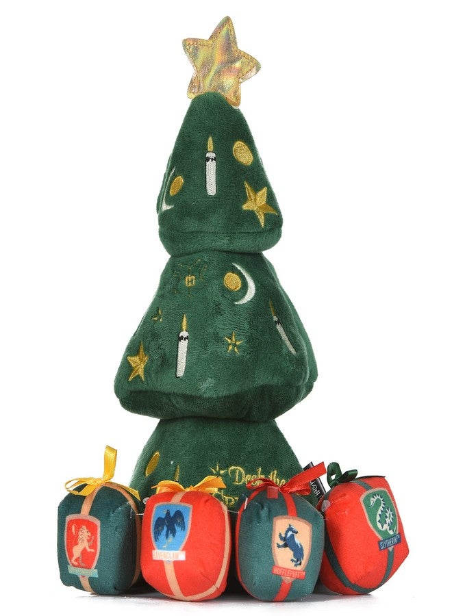 Harry Potter 14" Holiday Tree Burrow Dog Toy with Plush Squeaker Hogwarts House Presents | Dog Toys for Pets, Plush Dog Toy, Dog Squeaky Toy, Toys for Dogs - Image 1