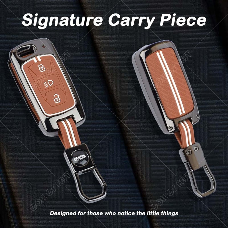 Coll of Fest Premium Black Chrome Metal Silicone Key Cover Glow-in-the-Dark, Waterproof, Key Fob Protector for Tata Nexon | Altroz | Tiago | Punch | Harrier | Safari | Tigor 3 Button Smart Key - Image 4