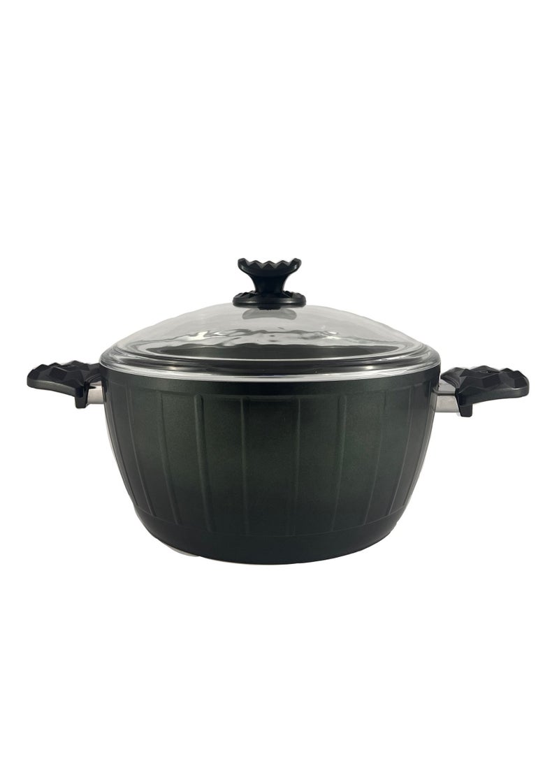Homemaker 9-Piece Farah Cookware Set - Tempered Glass Lids - 3 Deep Pots - 1 Low Pot - 1 Frypan - Non-Stick Ceramic Surface - PFOA Free - Green  - Image 5