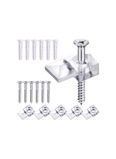 Excefore 20 Pack Mirror Holder Clips Glass Retainer Clips Mirror Hanging Hardware with Screw for Fixing Cabinet Door Mirror  - Image 1