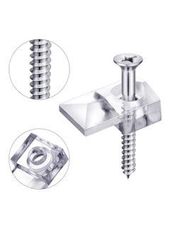 Excefore 20 Pack Mirror Holder Clips Glass Retainer Clips Mirror Hanging Hardware with Screw for Fixing Cabinet Door Mirror  - Image 4