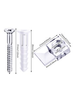 Excefore 20 Pack Mirror Holder Clips Glass Retainer Clips Mirror Hanging Hardware with Screw for Fixing Cabinet Door Mirror  - Image 2