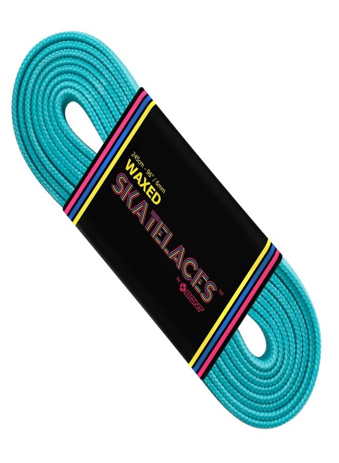Bont Skates Waxed Laces - 6mm & 8mm - 47" 71" 79" 96" 108" - Pool Party Blue (6mm Wide / 96 inch / 245cm) - Image 1