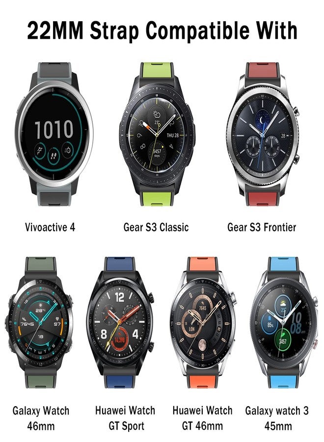 ISABAKE Strap for Samsung Gear S3 Frontier, Garmin Vivoactive 4, Amazfit GTR 47mm/GTR 3 Pro, Fossil Gen 5-22mm Soft Silicone Replacement Band - Image 5