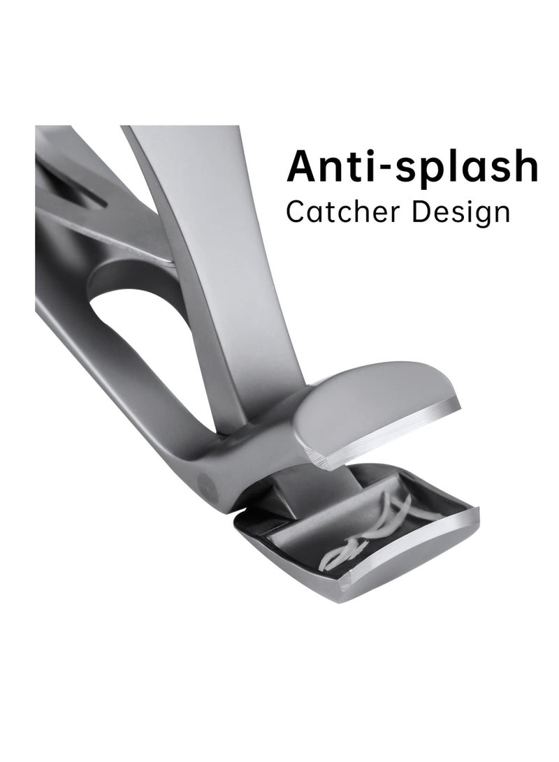 Excefore Stainless Steel Nail Clippers, Ultra-Wide Jaw Opening Toenail Clipper for Thick Nails, Cutter for Ingrown Manicure Set with File Metal Boxed, Pedicure Kit for Men Women Seniors (Gray) - Image 3