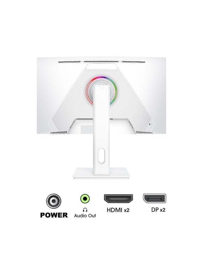 27-inch Gaming Curved Monitor Full HD 1080P 1920x1080 With 280Hz | AMD FreeSync Premium Technology | LED Backlight | 1ms (VRB) | VA Screen, DP*2 HDMI*2, White - Image 3