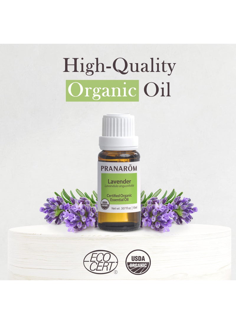 PRANAROM Pranarom USDA Certified Organic Lavender Essential Oil (15ml), 100% Pure Undiluted Therapeutic Grade from French Alps for Aromatherapy, Diffuser, Healthy Skin & Hair, Massage, Relaxation  - Image 3