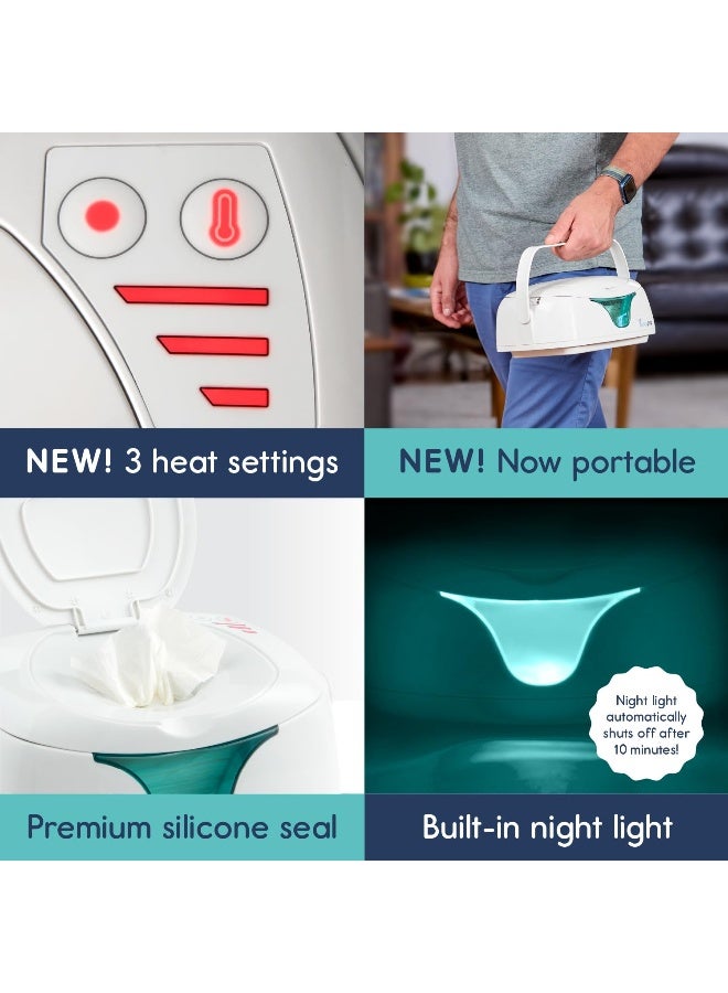 hiccapop Portable Baby Wipe Warmer, Baby Wipes Warmer for Babies Includes 2 Power Bases, Diaper Wipe Warmer with Changing Light - Image 3