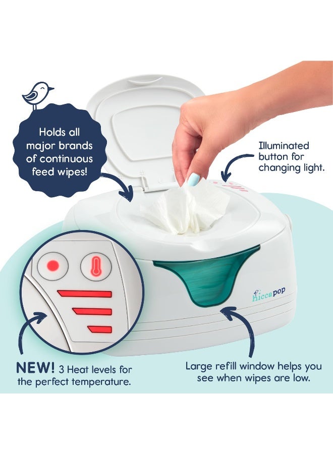 hiccapop Portable Baby Wipe Warmer, Baby Wipes Warmer for Babies Includes 2 Power Bases, Diaper Wipe Warmer with Changing Light - Image 4