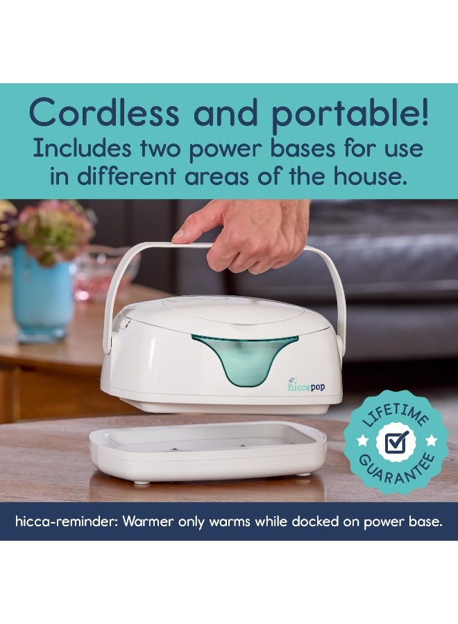 hiccapop Portable Baby Wipe Warmer, Baby Wipes Warmer for Babies Includes 2 Power Bases, Diaper Wipe Warmer with Changing Light - Image 2