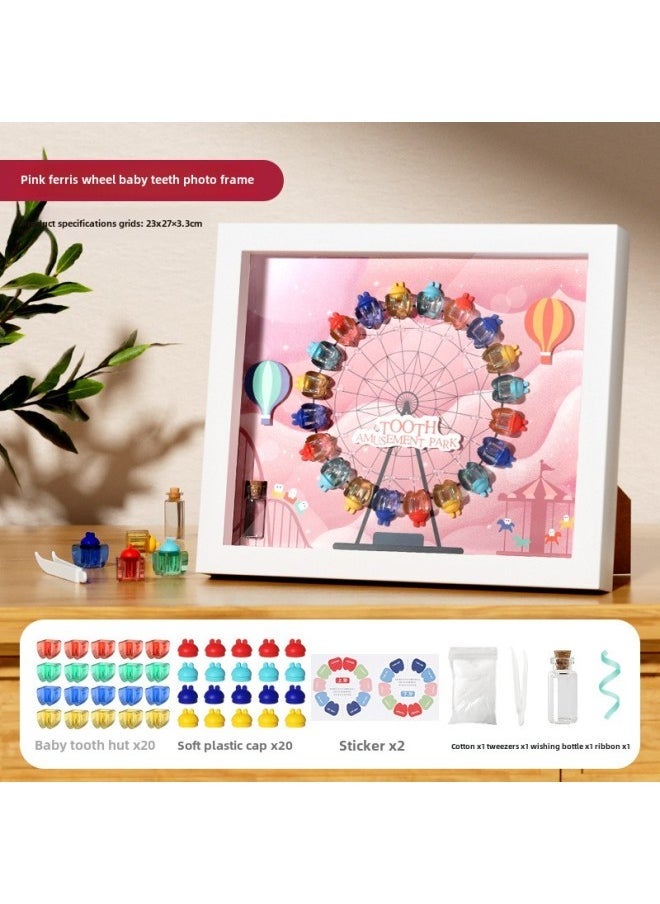 BX00297 T10 Powder Ferris Wheel Milk Teeth Photo Frame-Color:Pink- Ferris Wheel Photo Frame  - Image 1