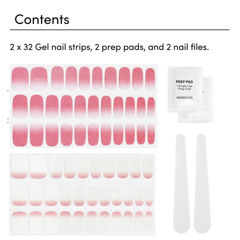 Dashing Diva Gloss Nail Strips Bundle - The Classic Ombre Collection - Smitten at Sundown & Mini Skirt - UV Free, Chip Resistant, Long Lasting Gel Stickers - Contains 2 Sets - Image 4