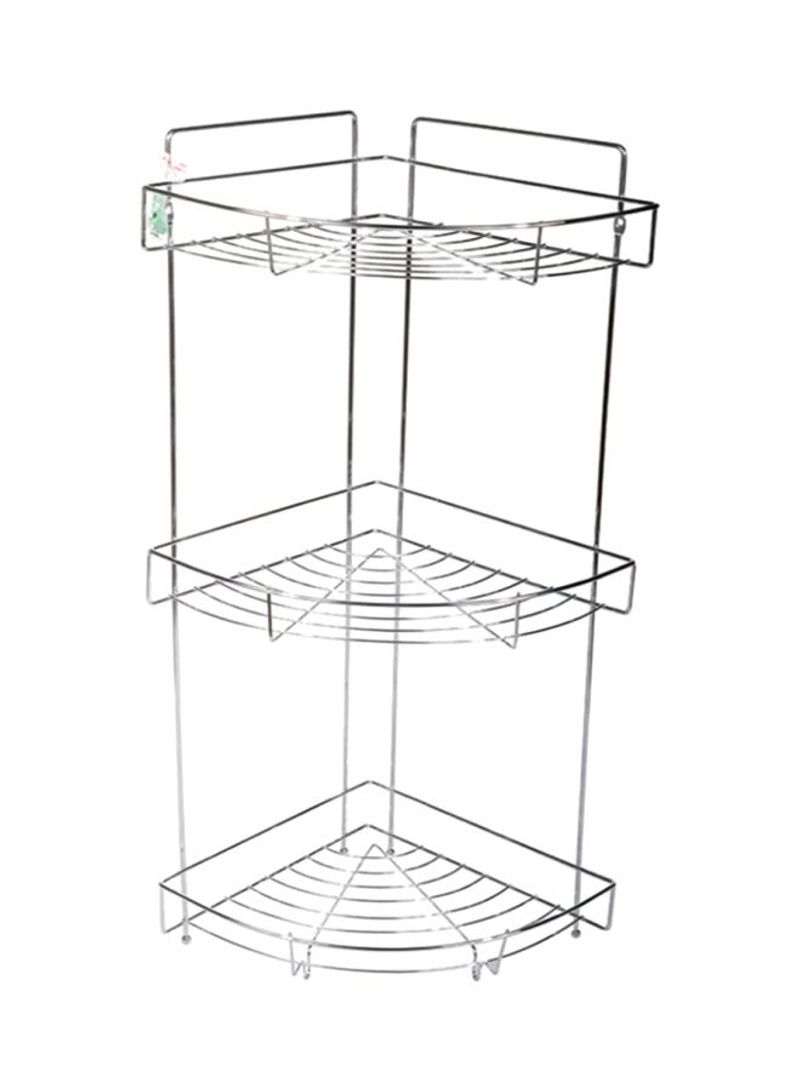 DELCASA 3 Layer Corner Rack Silver 31x21x58cm
