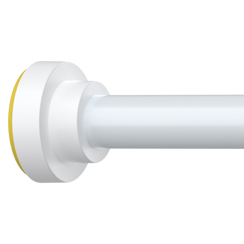 Thestoa White Shower Curtain Rod Adjustable 43-78 inch, 1"Diameter Spring Tension Curtain Rod No Drill, Anti-Rust Non-Slip Shower Rod, White Shower Rod for Bathroom Tension - Image 1