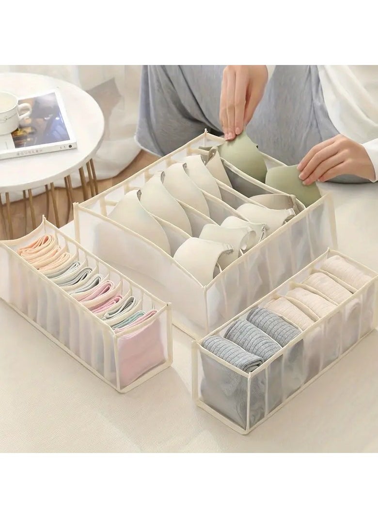Generic 3 Pack Foldable Drawer Organizer, Closet Organizer Drawer Suitable For Underwear/Underpants/Socks/Bra/Panties/Ties Multicolour  - Image 1