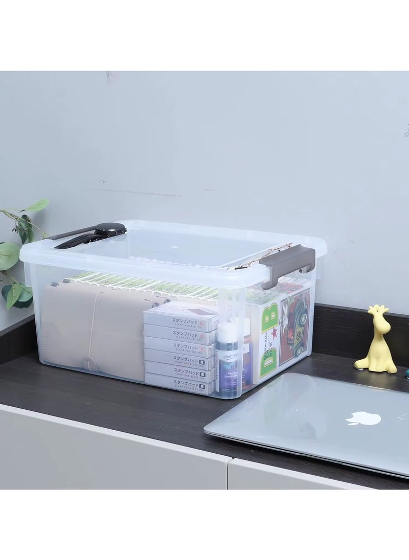 Generic - Transparent Storage Box & Lockable Lid - Durable, Clear Plastic Organizer for Easy Access and Secure Storage - Image 1