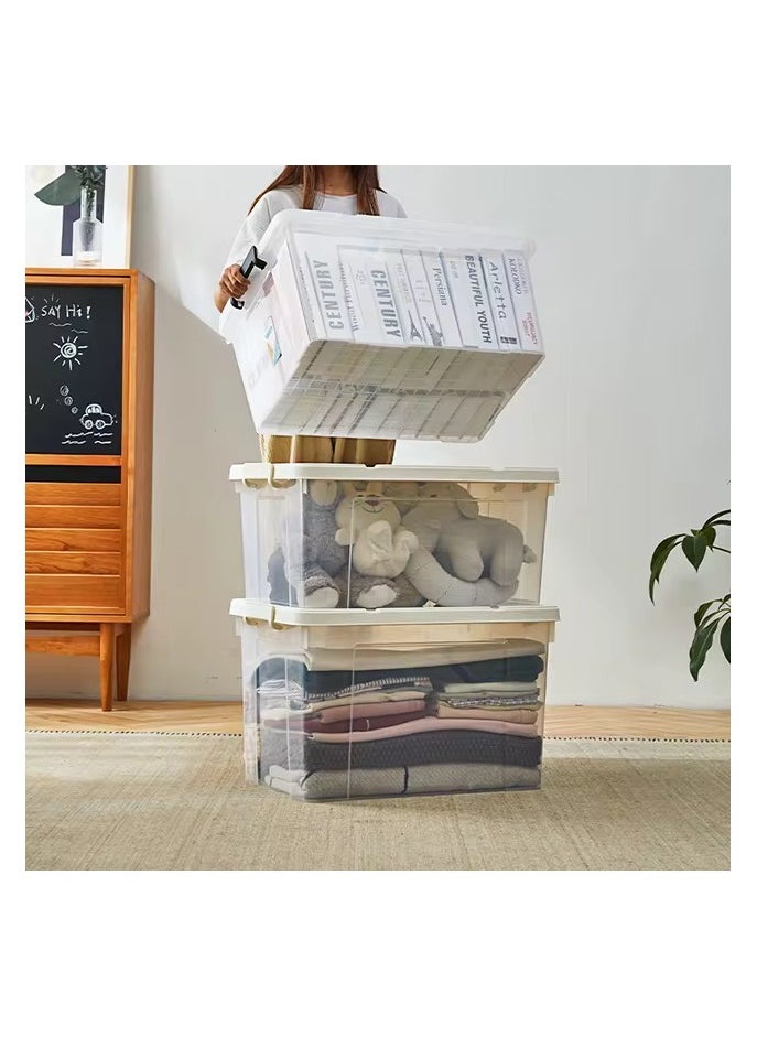 Generic - Transparent Storage Box & Lockable Lid - Durable, Clear Plastic Organizer for Easy Access and Secure Storage - Image 1
