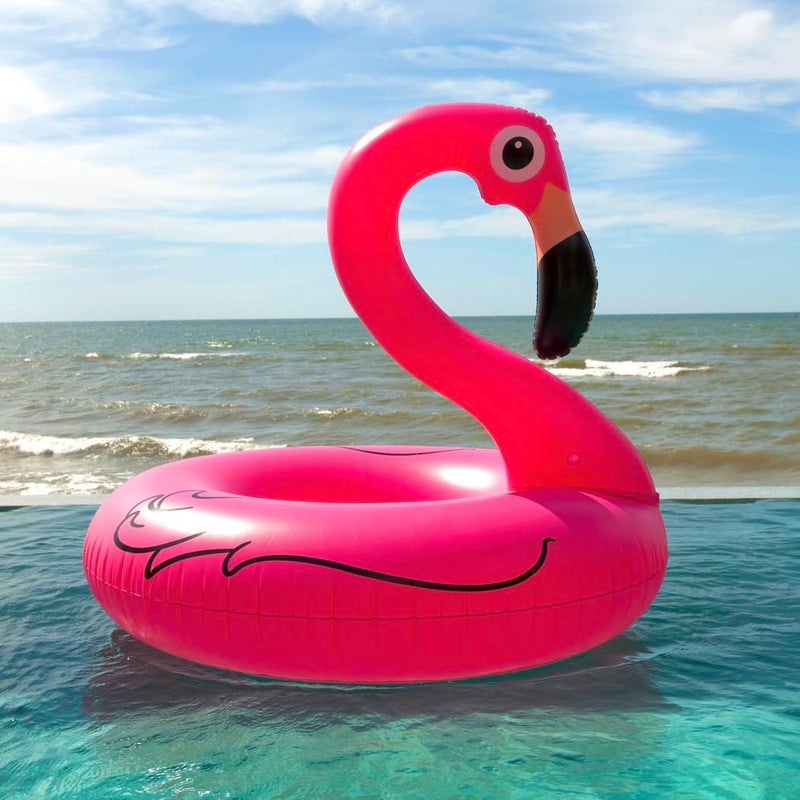 GiftExpress 48" Inflatable Flamingo Pool Float, Swim Party Toys, Fun Beach Floaties, Summer Pool Lilo Lounger for Adults & Kids, Pool Party Favor 1 Pack - Image 2