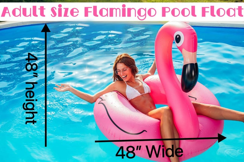 GiftExpress 48" Inflatable Flamingo Pool Float, Swim Party Toys, Fun Beach Floaties, Summer Pool Lilo Lounger for Adults & Kids, Pool Party Favor 1 Pack - Image 3