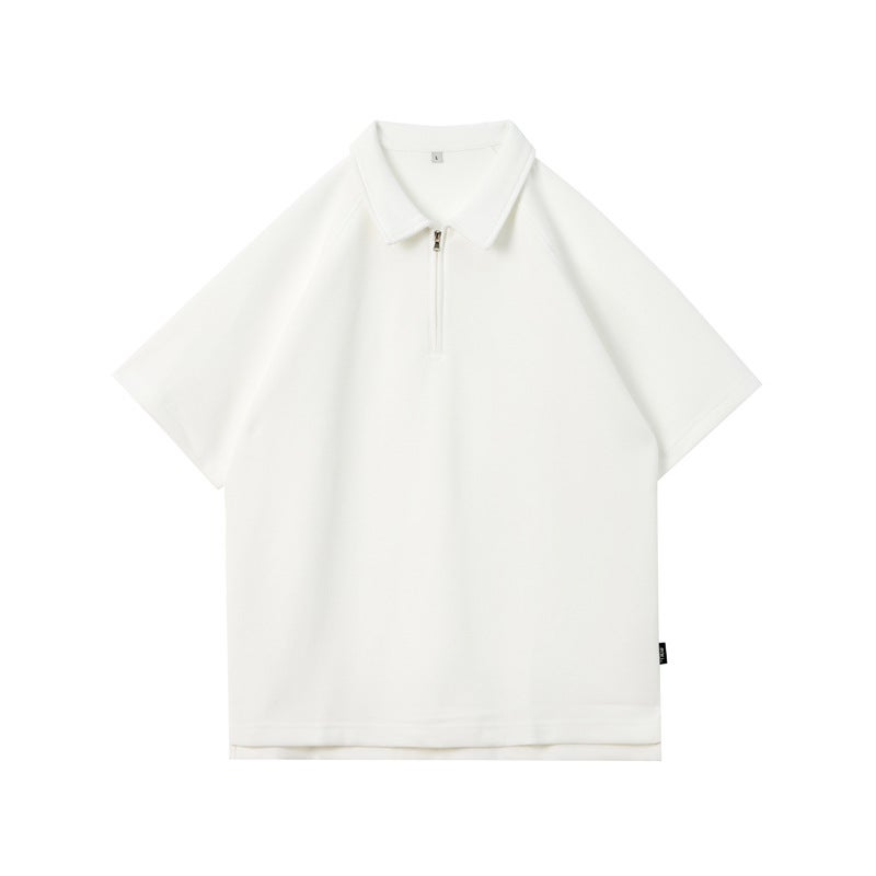 Men's Lightweight 220g Pique Cotton Half-Zip Short Sleeve Polo Shirt - Image 2