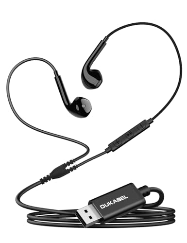 DUKABEL USB Wired Earbuds, USB Headphone with Mic for PC/ PS4/ PS5, 6FT in-Ear Stereo Earphones Headsets with Volume Control for Office Live Broadcast Gaming - Image 1
