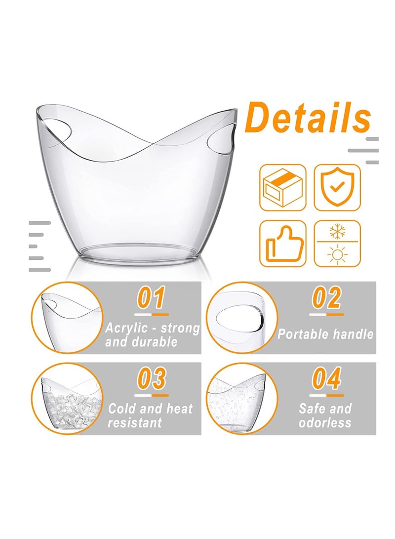 TRASSLE Ice Bucket , 12L Clear Ice Bucket,Acrylic Plastic Tub for Drinks and Parties, Food Grade - Image 4