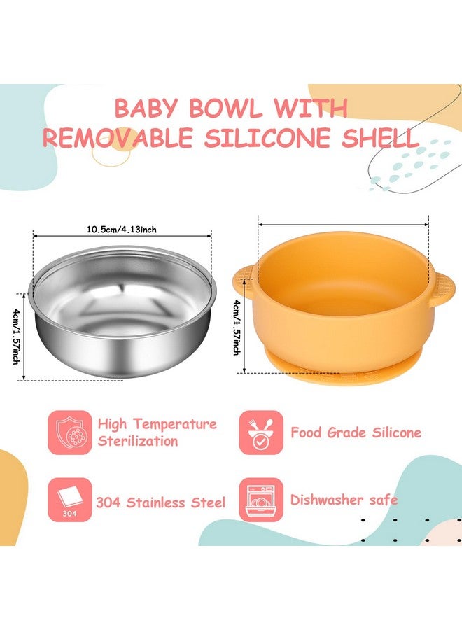 Dualshine 6 Pack 304 Stainless Steel Baby Bowls with Removable Non-Slip Silicone Shell, Suction Bowls for Baby, Scald-Resistant Food Containers, for Kids, Babies Food Feeding（6 Colors） - Image 3