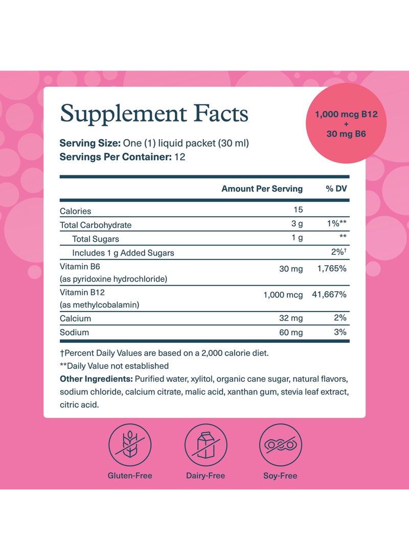 youtheory - Vitamin B12 B6 Liquid Essential Daily Vitamins Raspberry Flavor 121 Fl Oz 30 Ml New Wt 12 Fl Oz 360 Ml - Image 1