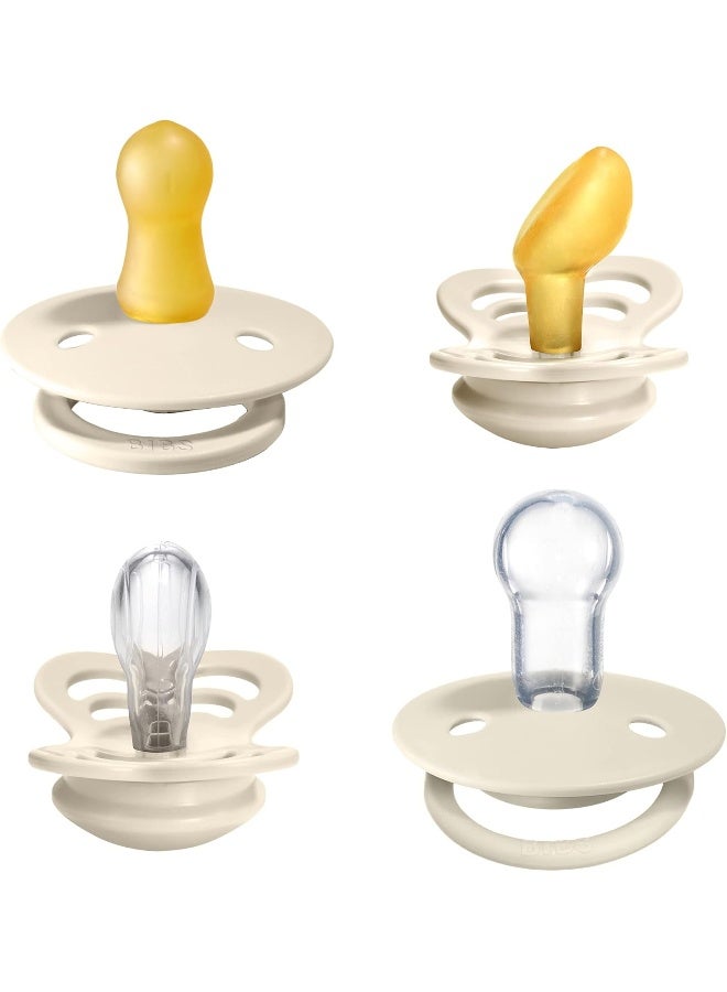 BIBS Baby Pacifier Try-it Collection Size 1-0-6M - Ivory - Image 2