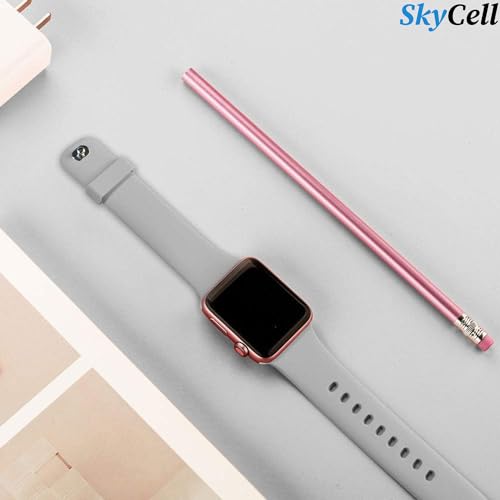 SKYCELL Soft Silicone Watch Strap Band Compatible for Apple Noise Watch Strap Ultra Series 9 Series 8 7 6 5 4 3 2 SE (42MM 44MM 45MM / 49MM, Grey) [Watch NOT Included] - Image 3
