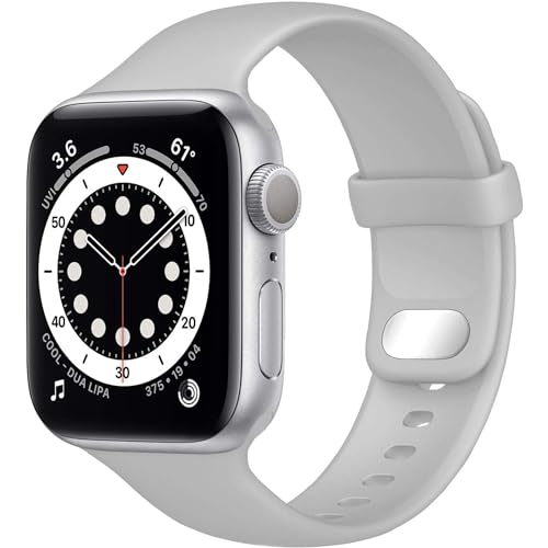 SKYCELL Soft Silicone Watch Strap Band Compatible for Apple Noise Watch Strap Ultra Series 9 Series 8 7 6 5 4 3 2 SE (42MM 44MM 45MM / 49MM, Grey) [Watch NOT Included] - Image 1