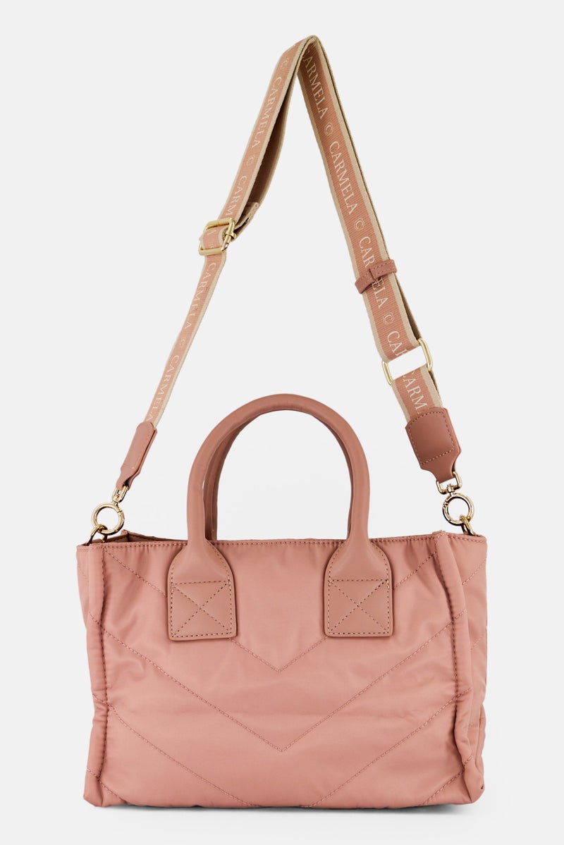 Carmela Women Brand Logo Handbag, Peach  - Image 3