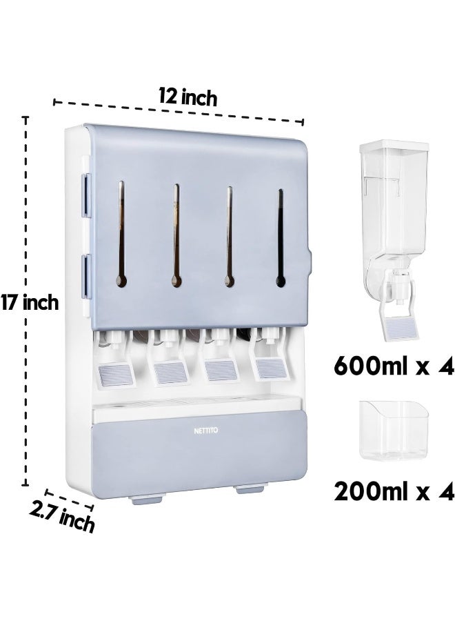 SAFENHAND Hanging Spice Dispenser Rack, Soy Sauce Dispenser Bottles, Wall Mounted Oil Storage Vinegar Dispenser, Transparent Liquid Seasoning Food Dispenser for Kitchen Cooking  - Image 3