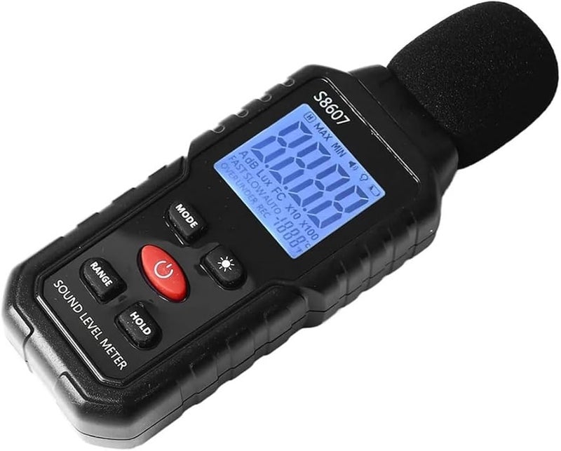 Portable Sound Level Meter Digital LCD Display Backlit Screen Noise Decibel SPL S8607 - Image 2