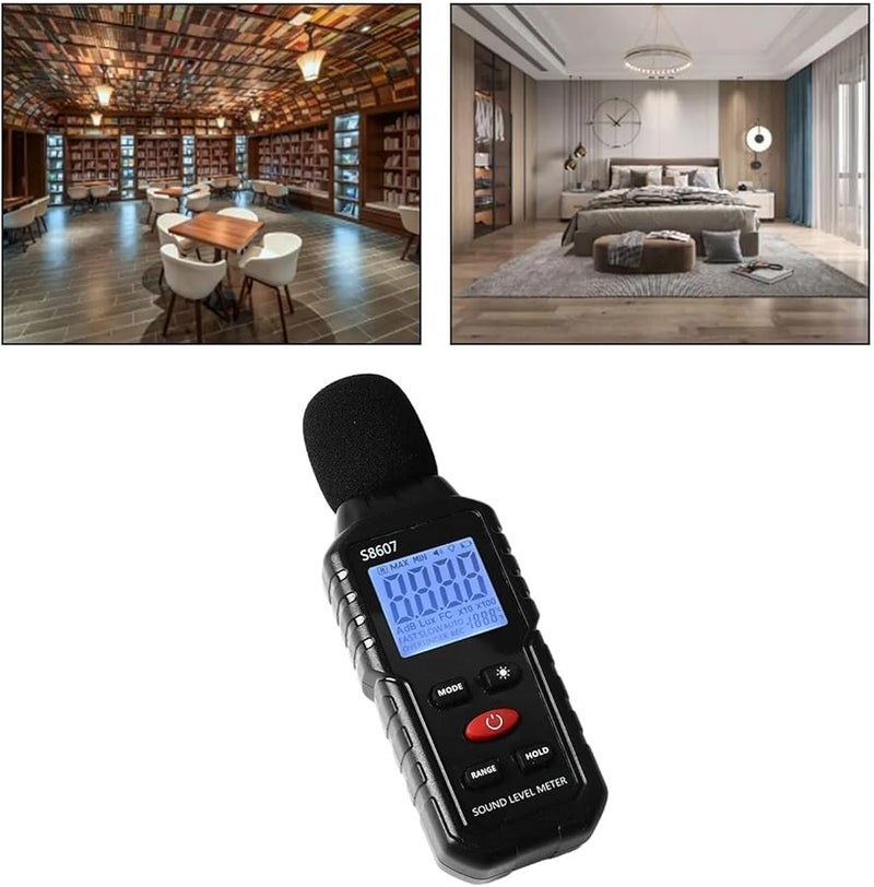 Portable Sound Level Meter Digital LCD Display Backlit Screen Noise Decibel SPL S8607 - Image 4