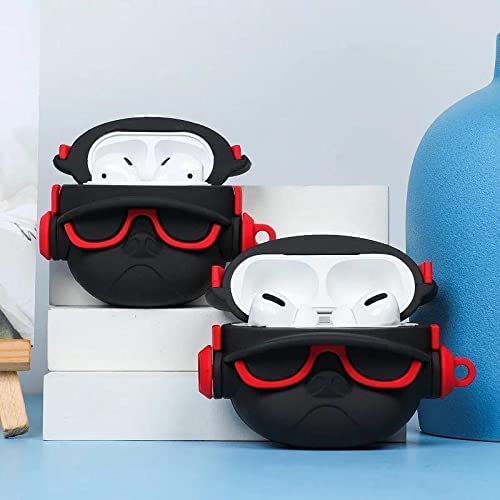 Meyaar Silicone Case for Apple Airpods Pro 3 (2025) Cute Design for Airpods Pro 3 with Keychain Shockproof Protective Case Cover (Bull Dog (Red)) - Image 3